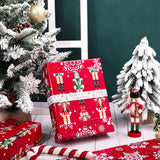 Reversible Nutcracker Christmas Wrapping Paper - Mini Roll - 17 Inch X 33 Feet - Red Nutcracker And Snowflake Wrapping Paper For Christmas, Holiday, Party