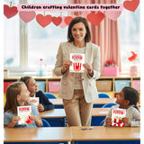 Popcorn Valentine'S Day Cards For Kids Classroom, 30 Pack Valentine Cards With 36 Stickers & 30 Envelops, Valentines Gifts For Boys Girls
