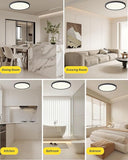 6 Pack 12 Inch Black LED Ceiling Lights 2520LM 3CCT Super Slim Flush Mount Fixtures