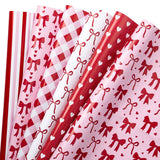 Valentine'S Day Wrapping Paper Sheets, Red And Pink Heart, Bow, Stripe And Plaid Design, Romantic Gift Wrap For Girls, Birthday, Anniversary, Bridal Shower, 6 Folded Sheets, 19.68 X 27.5 Inch