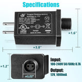 4 Pcs Replacement Yard Inflatable Adapter Power Supply Adaptor 12Vdc 1.0A Class 2 Power Supply For Halloween Christmas I