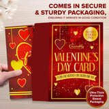 Gold Foiled 5X7In Individual Valentine Card For Husband Set With Multi-Layered Design, Envelope And Stickers, For Wife, Romantic Partner, With Printed Message Inside - Gifting, Mailing