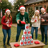 37 Pcs Carnival Party Knockdown Can Game Set Bean Bag Toss Slingshot Shooting Game With 10 Metal Cans 4 Bean Bags 2 Wooden Slingshot 20 Foam Balls For Outdoor Indoor Family Party Supply