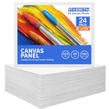 Canvas Boards For Painting 8X10 Inch, Super Value 24 Pack Paint Canvases, White Blank Canvas Panels, 100% Cotton Primed, Painting Art Supplies