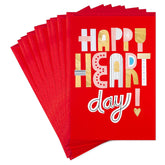 Hallmark Pack of Valentines Day Cards or Galentines Day Cards, Happy Heart Day (10 Valentine's Day Cards with Envelopes) (5VFE6119)