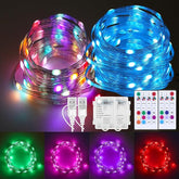 2 Pack Color Changing Fairy Lights 16.4FT Battery Operated String Lights with Remote Control USB Plug or Battery Powered Twinkle Lights for Bedroom Wedding Party Christmas Decor Indoor Outdoor