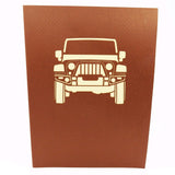 Red Jeep Pop Up Birthday Card, Thank You Card, Love Card, Graduation Card, Anniversary Card, Just Because, Romantic Cards For Man, Woman, Lady, Girl, Boy Jeep Pop Up Card (Red)