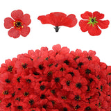 50Pcs Violet Artificial Flower Heads For Crafts - Detachable Silk Fake Flower Blooms & Mini Floral Heads Bulk For Diy Floral Crafts, Wreath Making, Wedding Decor & Artificial Plant Replacement (Red)