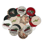 Freshie Christmas Holiday Cardstock Cutouts Rounds 2.5” In Random Mix | 24Pk| For Scented Aroma Beads Bake With Mold For Car Freshie Designs, Western, Santa Leopard Print, Cactus With Lights, Plaid