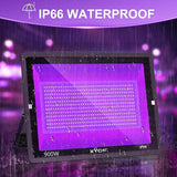 2 Pack 900W LED Black Lights IP66 Waterproof Outdoor Big Flood Blacklight for Glow Party