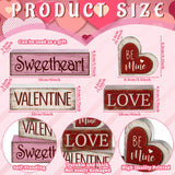 4 Pcs Valentine Table Decor Wooden Red Love Decoration, Valentine'S Day Be Mine Centerpiece, Valentine Tiered Tray Decor Red Heart Block Signs Gift For Farmhouse Home Kitchen