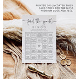 Find The Guest Bingo Game Cards, Baby Shower Bingo Game, Bridal Shower Games, 50 Unique Cards, Minimalist