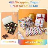 Happy Birthday Wrapping Paper Roll, 3 Pack Mini Rolls Gift Wrap Sheet, Rainbow Design With Polka Dots, Balloons & Candles On White Foil For Kids Presents, 17 Inch X 120 Inch (10 Feet)