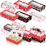 12 Pcs Valentines Day Cookie Boxes With Window Valentine Love Heart Lip Treat Boxes Bakery Candy Cupcakes Desert Container For Valentine Wedding Party Supplies Gift Packaging (11.8 X 5.5 X 2.5 Inch)