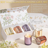 Scented Candles For Women, 3 Pack Candle Set Soy Candles For Home Scented Holiday Votive Candle Gifts Set, Valentine'S Day Birthday Gifts For Women Her -Vanilla Coconut/Sandalwood Rose/Lemon Lavender