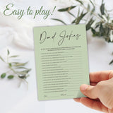 A16 30 Pcs Minimalist Green Baby Shower Game Cards With Answer Card, Dad Jokes Game, Baby Shower Games To Play With Family And Friends, Gender Reveal Party Supplies