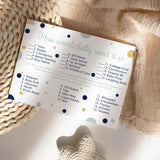 Navy And Gold Baby Shower Game - Candy Bar Matching Activity Cards - Guess The Stages Of Pregnancy And Parenthood - Funny Game For Guests - Royal Prince Little Star Theme - 25 Pack