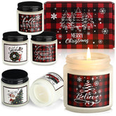6 Pack Christmas Candles Set Gifts For Christmas Women Holiday Natural Soy Wax Jar Scented Candles For Lover Mom Workmate Xmas Decor Apple Cookies Vanilla Cedar Lemon Fragrance