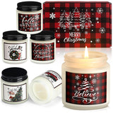 6 Pack Christmas Candles Set Gifts For Christmas Women Holiday Natural Soy Wax Jar Scented Candles For Lover Mom Workmate Xmas Decor Apple Cookies Vanilla Cedar Lemon Fragrance