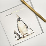Old English Co. Penguin Happy Birthday Card - Cute Penguin Birthday Card For Daddy - Blank Inside With Envelope
