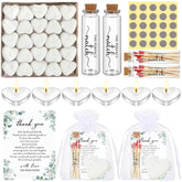 Wedding Party Favors For Guests Bulk Including Mini Heart Shaped Candles Empty Matches Jars With Cork Top Thank You Cards And Organza Bags For Diy Wedding Bridal Shower Party Guests Souvenir Gift (25)
