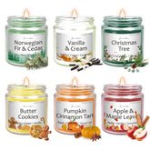 Christmas Candles Scented Candle Set: 6 Pack Christmas Scents Candle Bulk Home Scented - Holiday Candle Gifts For Women And Men - Scents Of Christmas Tree/Spiced Pumpkin/Cookies/Apple/Vanilla/Fir