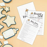 Baby Shower Game Cards, 30 Popin Bottle Theme Baby Shower Feud, 5 X 7 Inches Double Sided Fill-In Game Cards For Boys Or Girls, 30 Cards & 1 Answer Card, Party Favor & Supplies-Bbyx-B06