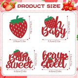 Oh Baby Cupcake Toppers - 36Pcs Glitter Strawberry Shortcake Decorations For Baby Shower Cupcake Decor