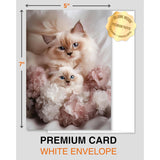 Ragdoll Cat And Kitten Greeting Card From Sweet Mother’S Day Or Friendship Card For Cat Lovers – 5X7 Premium Blank Card With Envelope – Made In Usa