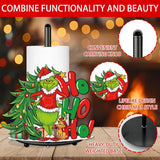 Christmas Paper Towel Holder, Christmas Decorations For Home Bathroom Accessories Paper Towel Holder Stand, Xmas Green Kitchen Decor For Home Large Metal Towel Stand For Countertops