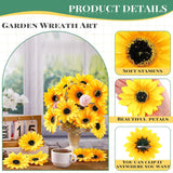 Clip On Fake Sunflowers, Artificial Sunflower Heads With Clips, Faux Silk Sunflower, Yellow Flowers Head For Christmas Tree Wedding Bouquets Diy Craft Decor(3.7 In, 50 Pieces)