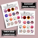 Black And White Bridal Shower Games - 25 Cards - Guess The Flowers Activity - Unique & Fun For Engagements, Rehearsal Dinners, Birthdays & Anniversaries - Love In Bloom Design