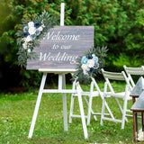 2 Packs Wedding Arch Flowers, 28”/20” Blue Artificial Flower Swag For Wedding Welcome Signs Ceremony, Reception, Floral Arch Arrangement, Backdrop Decoration