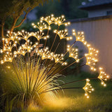 2 Pack Solar Swaying Starburst Lights Warm White Waterproof Firework Garden Lights