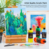 Acrylic Paint, 15 Colors Acrylic Paint Large Bottle Set, 473Ml/16Oz Each, Rich Pigments, High Viscosity, Bulk For Artists, Beginners And Kids On Rocks Crafts Canvas Wood