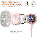 6FT 3 in 1 Apple Watch Multi Charging Cable Nylon Braided USB A Lightning USB C