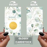 Greenery And Gold Bridal Shower Games - 30 Pack - Fun Scratch Off Raffle Cards For Weddings, Showers, Engagements & Receptions - Elegant Floral Theme