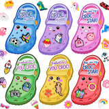 Valentines Day Cards For Kids School, 30Pcs Valentines Day Cards With 60Pcs Shoe Charms Bulk, Valentines Classroom Exchange Gifts For Kids Boys Girls School Party Favors