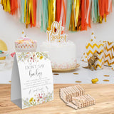Don'T Say Baby Game For Baby Shower, 50 Wooden Clothespins And One Sign, Wildflowers Theme, Baby In Bloom Decorations, Gender Reveal Games, Baby Shower Supplies-Bb36