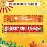 2 Pcs Large Happy Thanksgiving Merry Christmas Banner Decorations Outdoor 120 X 20 Inch Fall Autumn Party Snow Yard Xmas Holiday Supplies Home Decor For Garden House Garage Porch Indoor Gifts