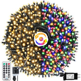 1000 Led 328Ft 11 Modes With Timer Remote Christmas String Lights Ip55 Outdoor Waterproof Ul Certificated Indoor Fairy Lights Garden Patio Christma Trees Parties Wedding Decoration Two-Color