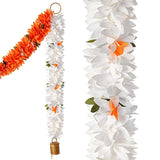 Toran Bandanwaar Artificial Flower Garland For Wall Door Hanging Home Temple Festival Wedding Function Party Decoration Décor And Gifting (White And Orange)