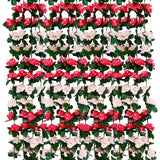 12 Pcs 98.4 Ft Artificial Flower Garland Pink Rose Garland For Wedding Room Decor?12,Pink?