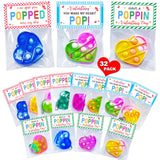 32 Pack Valentines Day Cards For Kids School, Pop It Valentines Cards For Kids, Classroom Bulk Gifts With Keychains Cards, Perfect For School Party Favors Class Exchanges