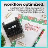 Self-Inking Christmas Rubber Stamp - Merry Christmas - Prints In Red Ink