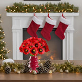 Pu Red Poppy Artificial Flowers 30 Stems 11.6" Realistic Faux Flowers For Thanksgiving And Christmas Decorations Wedding Centerpiece Home Decor Diy Arrangements