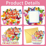 Happy Mothers Day Pop Up Card For Mom Butterfly And Flower 3D Greeting Card With Envelope For Mother'S Day Handmade Gifts Foldable Celebration Cards For Mom Women Wife Daughter Grandma
