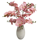 10 Pack Tickled Pink Orchid Artificial Flowers Real Touch, 27'' Artificial Fake Faux Silk Orchid Stem Bouquets For Wedding Party Home Garden Decor,Orquideas Artificiales Para Decora (10, Tickled Pink)