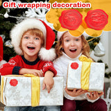 500 Pieces Christmas Envelope Seal Stickers Santa Embossed Wax Label Self Adhesive Seals Snowflake Santa Claus Stickers For Christmas Wedding Card Box Envelope(Red)