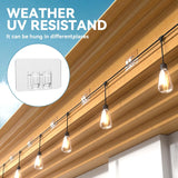100Pcs Hooks For Outdoor String Lights Clips - Heavy-Duty Adhesive Strips For Hanging Christmas Light, Sticky Cord Holder Rope Organizer Waterproof, No Tools, No Holes, Waterproof Uv-Resistant